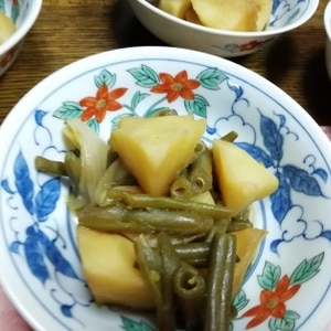 簡単おいしい！いんげんとじゃがいもと大根の煮物